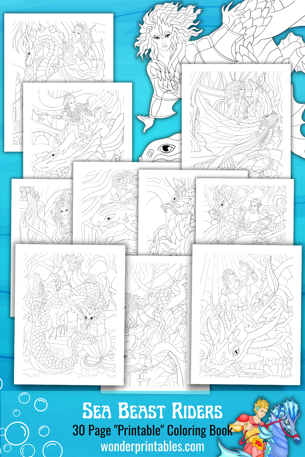 Sea beast riders coloring book