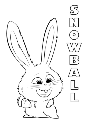 Snowball from the secret life of pets coloring page free printable coloring pages