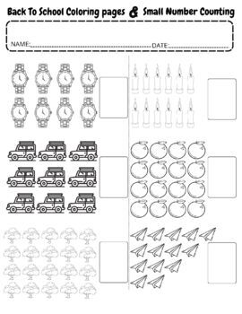 Back to school coloring pages and small number counting by jannylovecolors