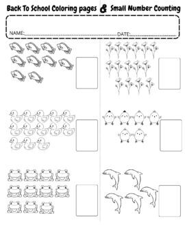 Back to school coloring pages and small number counting by jannylovecolors