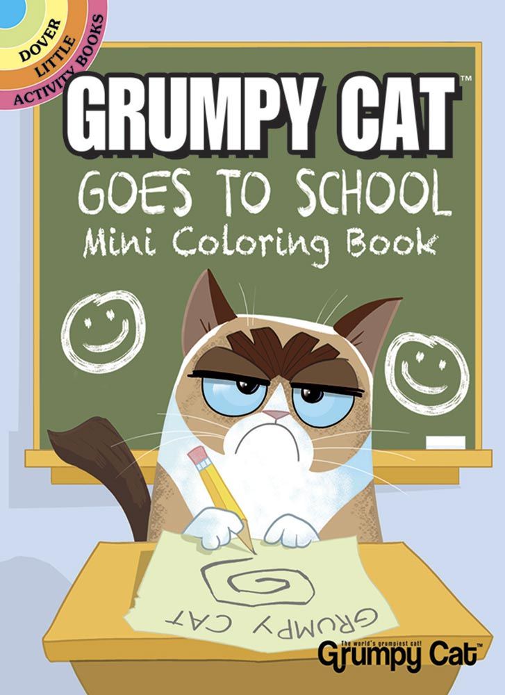 Grumpy cat goes to school mini coloring book