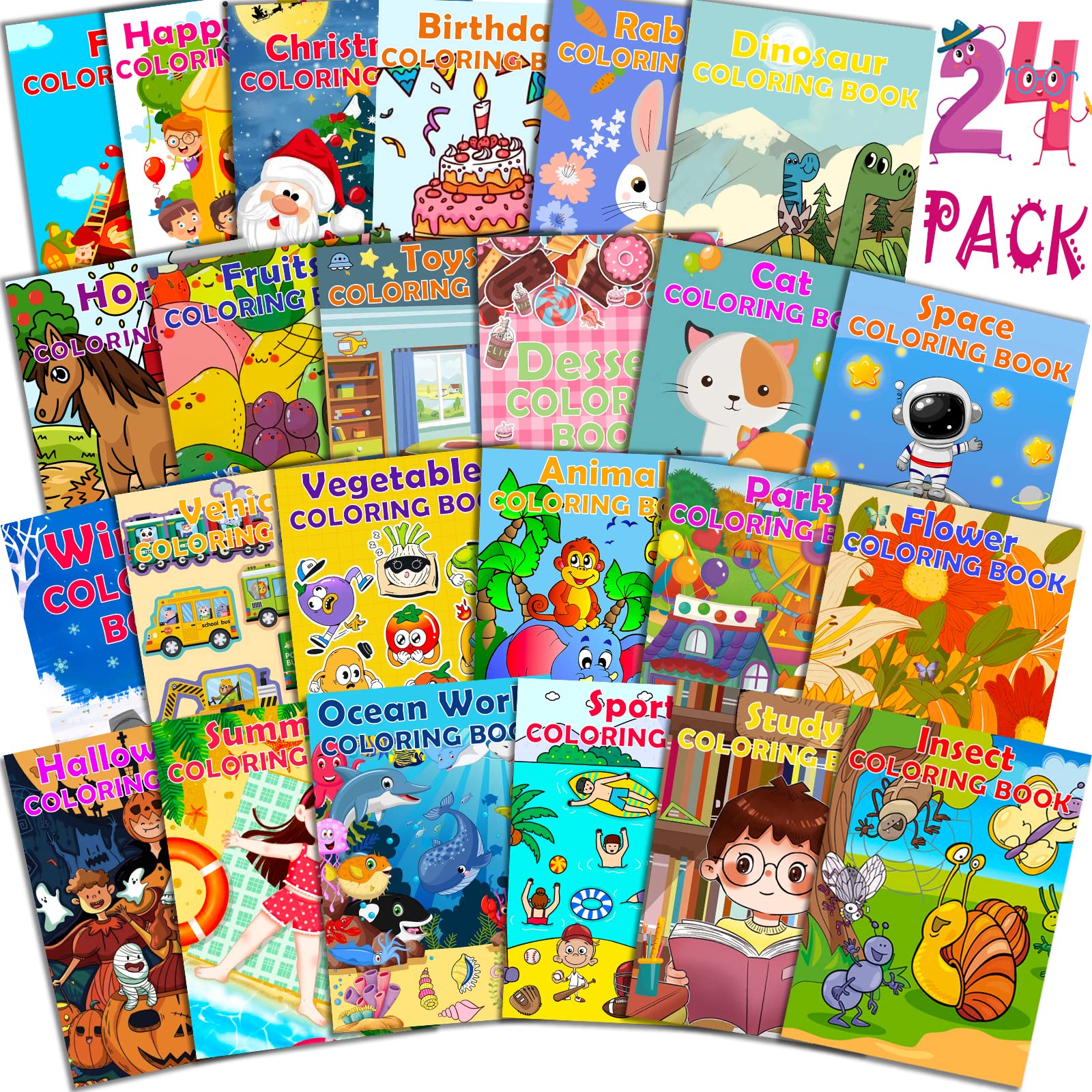 Pack small coloring books for kids ages