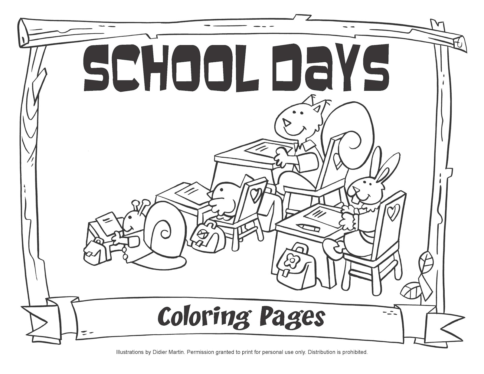 My little house school days coloring pages