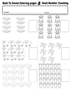 Back to school coloring pages and small number counting by jannylovecolors