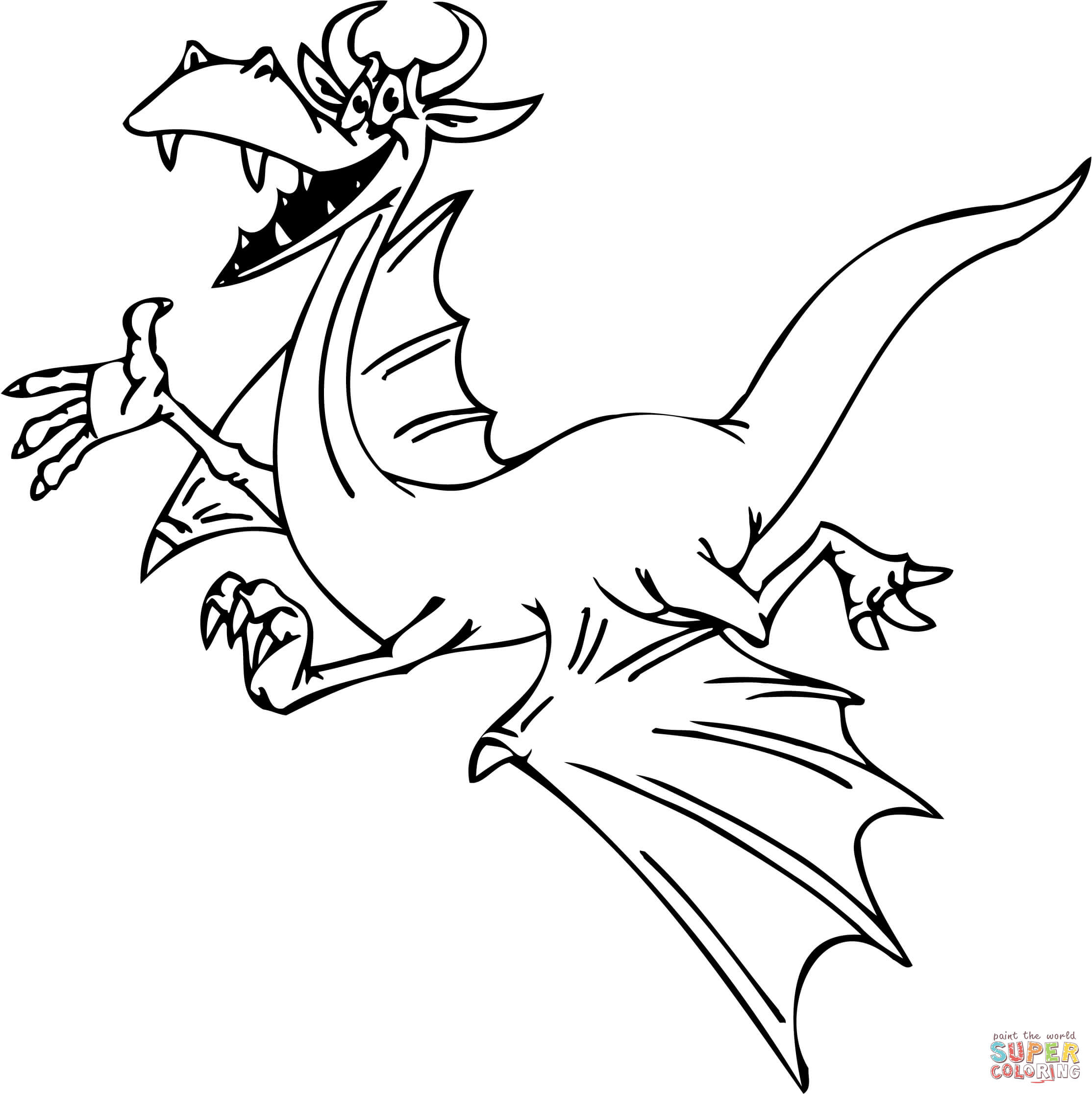 Smiling dragon coloring page free printable coloring pages