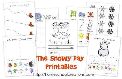 The snowy day printables