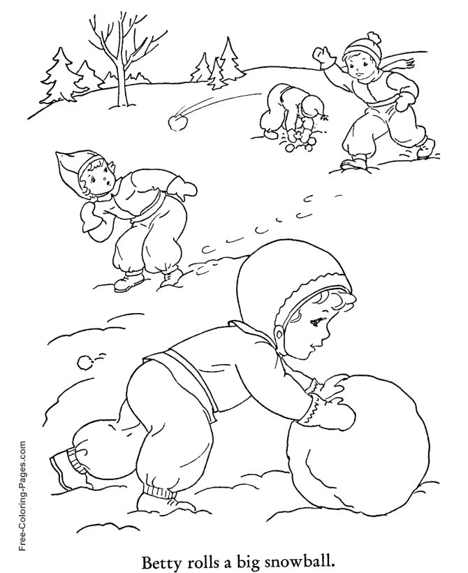 Winter coloring pictures