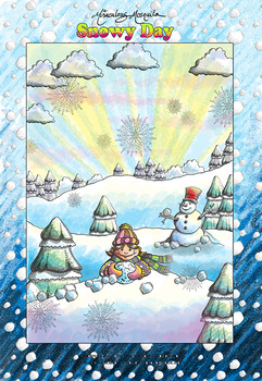 Snowy day coloring page printable tpt