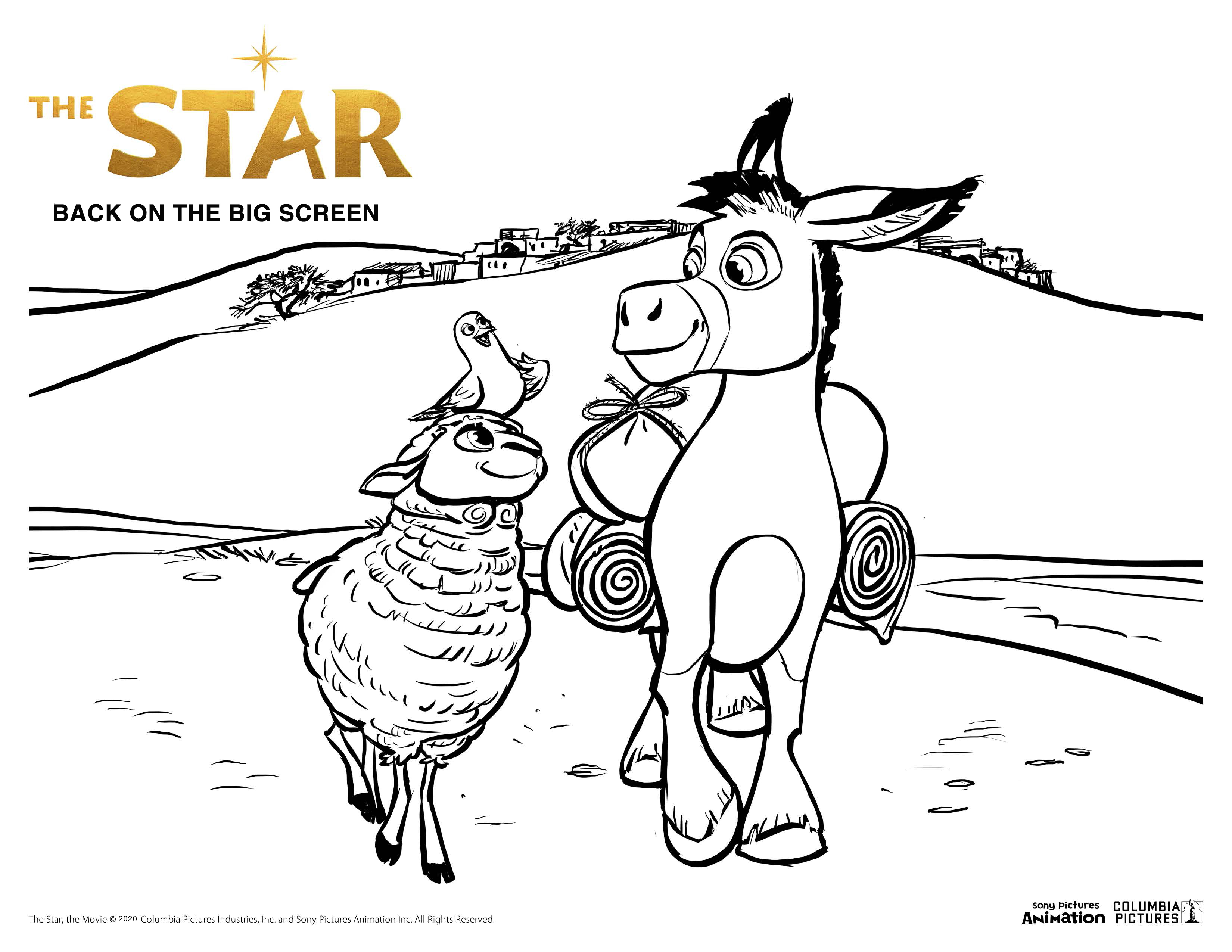 Allen theatres on x get in the christmas spirit with these thestarmovie coloring pages â allentheatres sony pictures animation httpstcoumqmhnxwtv x