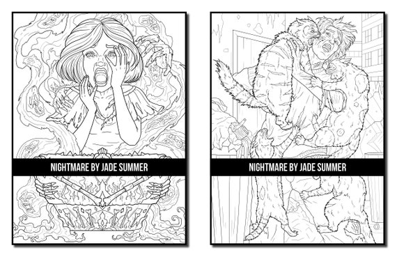 Coloring pages nightmare adult coloring book by jade summer digital coloring pages printable pdf download download now