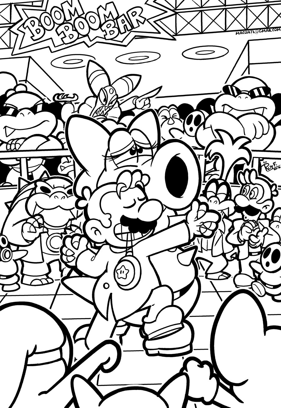 Macoatl on x and its that time more pages from the super mario bros movie coloring book remake supermariobrosmovie mariobros birdo boomboom bar nintendo httpstcoxnjzhumi x