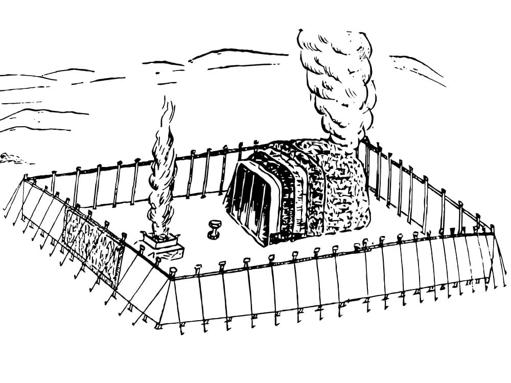 Drawing of tabernacle coloring page