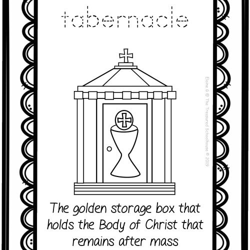 Inside the church posters and coloring pages made by teachers