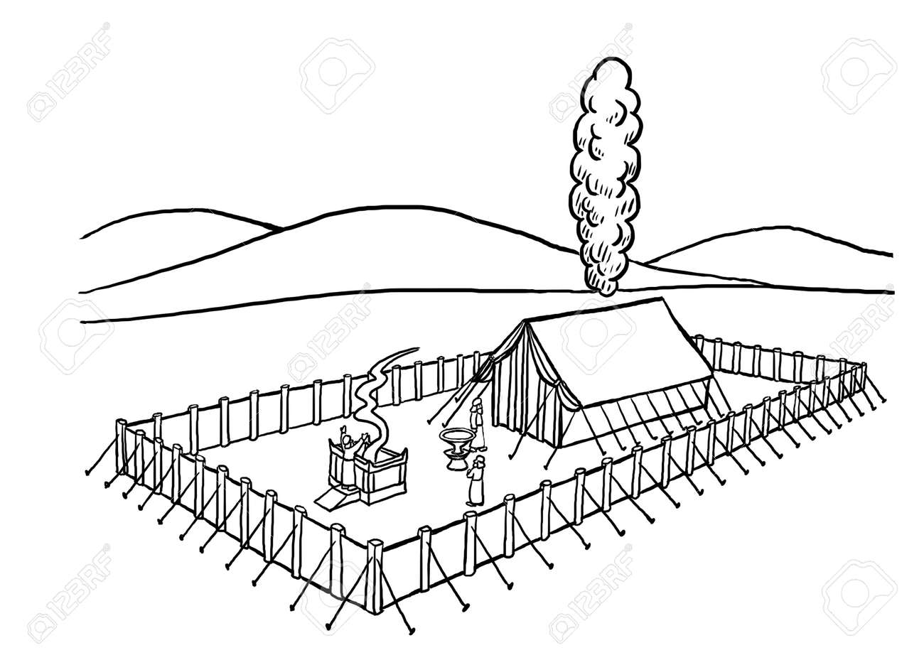 Coloring page of the tabernacle stock photo picture and royalty free image image