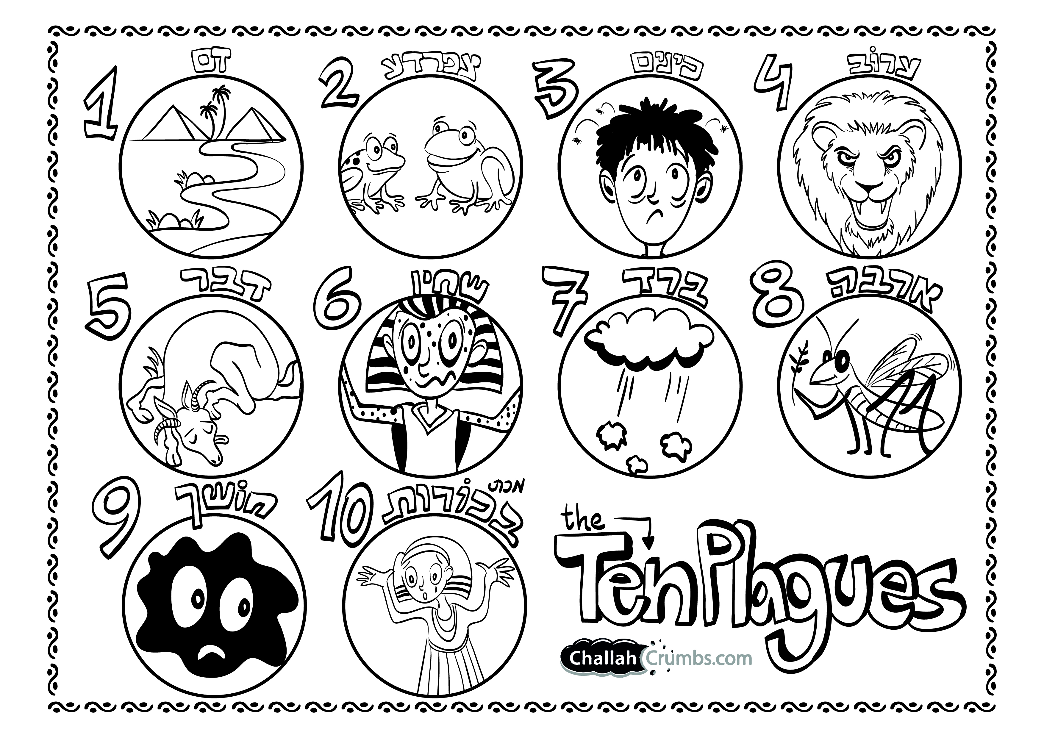 Coloring page plagues