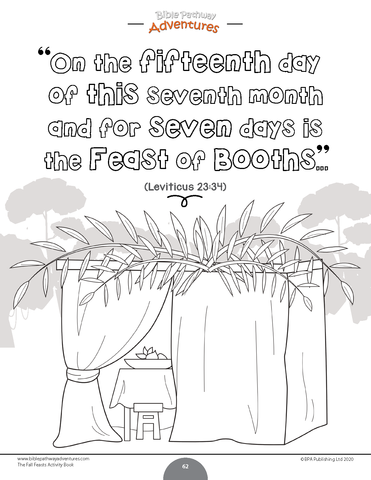 Feast of tabernacles sukkot activity book â bible pathway adventures