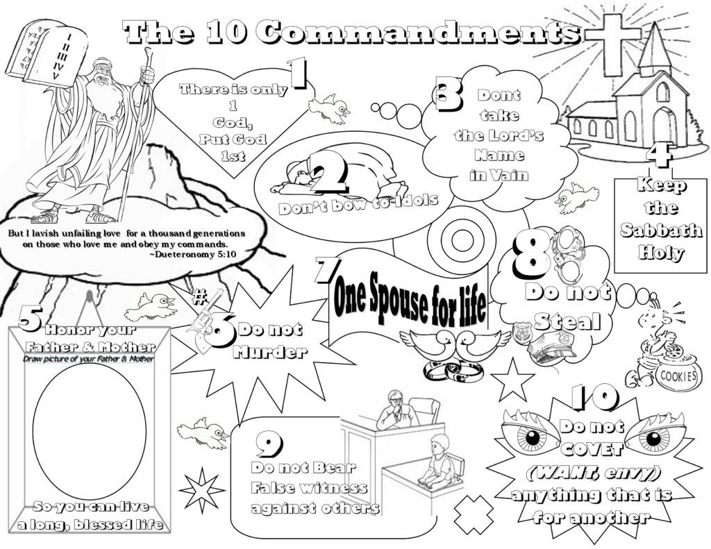 Ten mandments coloring pages