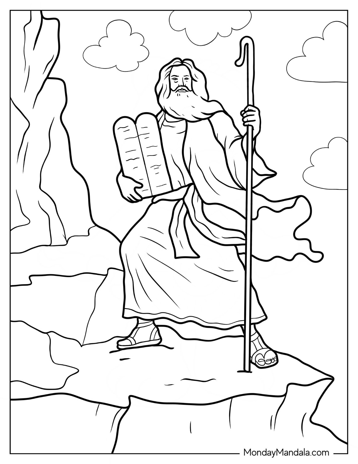 Moses coloring pages free pdf printables