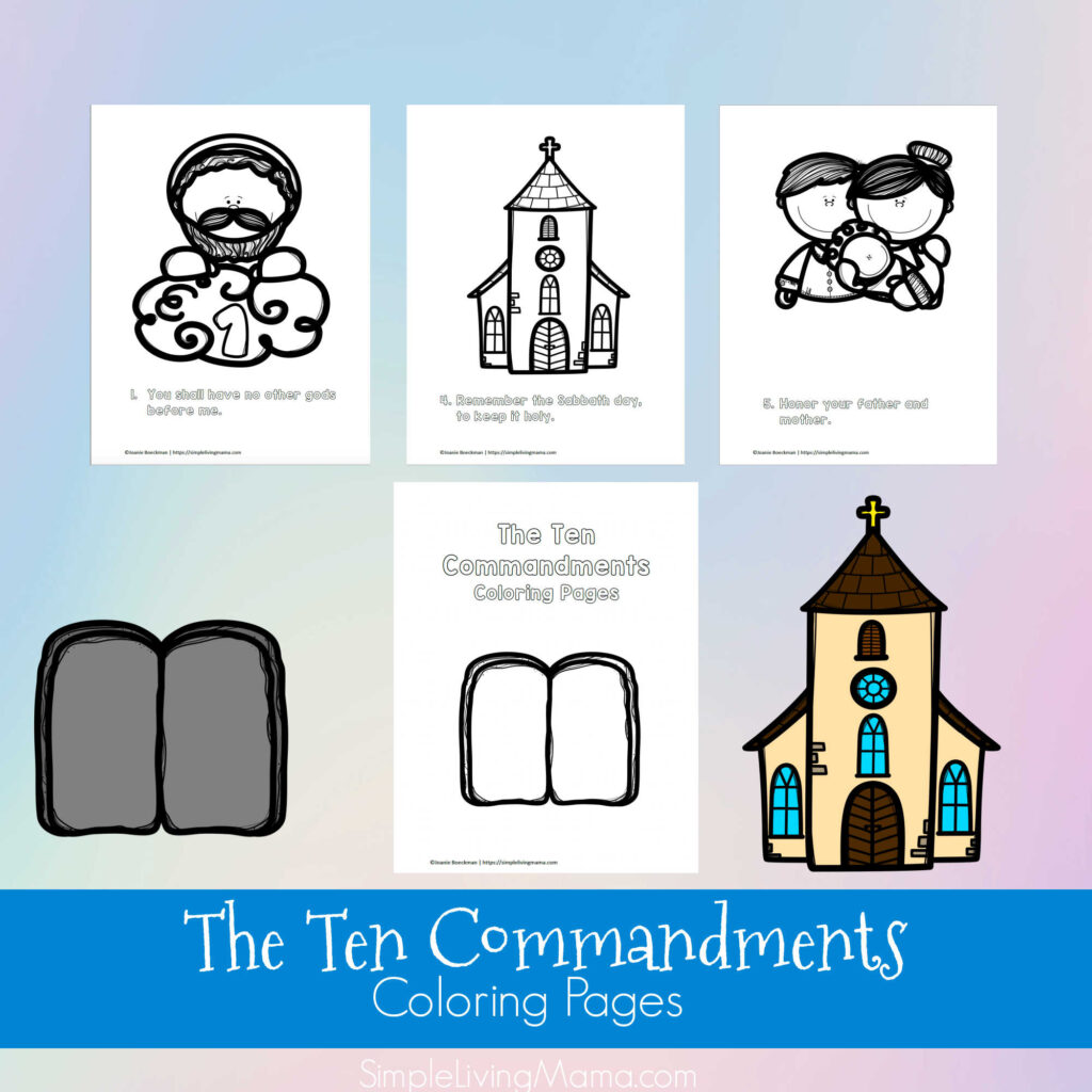 Free printable ten mandments coloring pages