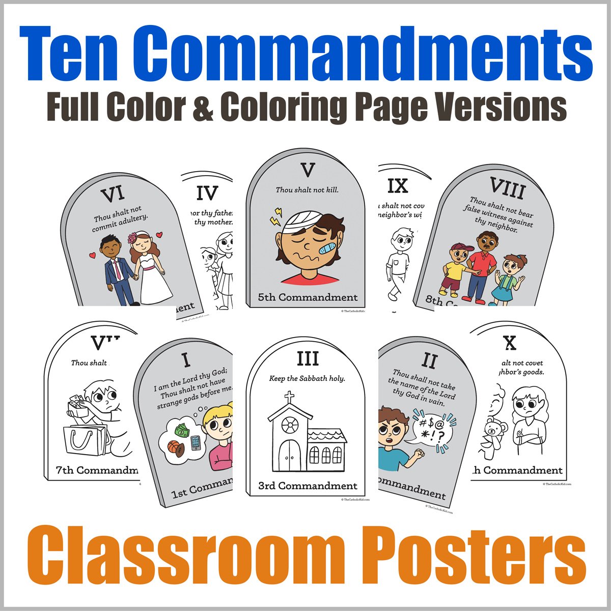 Ten mandment classroom posters