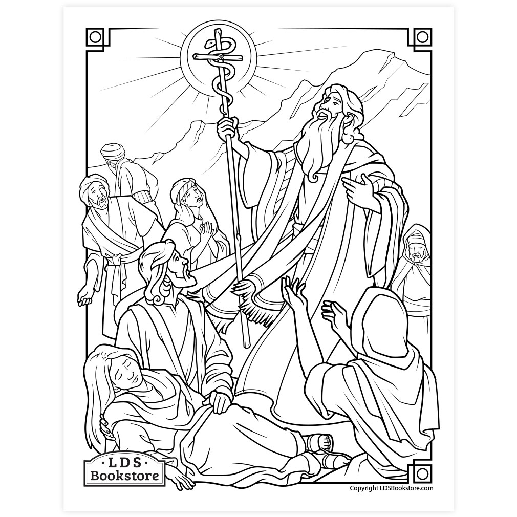 Moses and the brass serpent coloring page