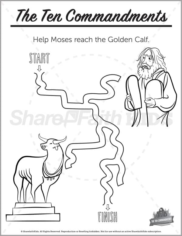 Exodus the ten mandments preschool coloring pages â