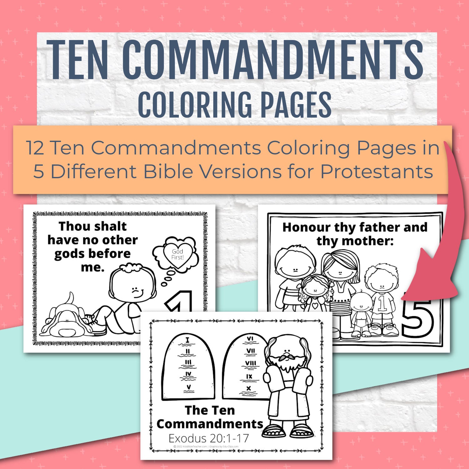 Ten mandments printable bundle â kids bible teacher