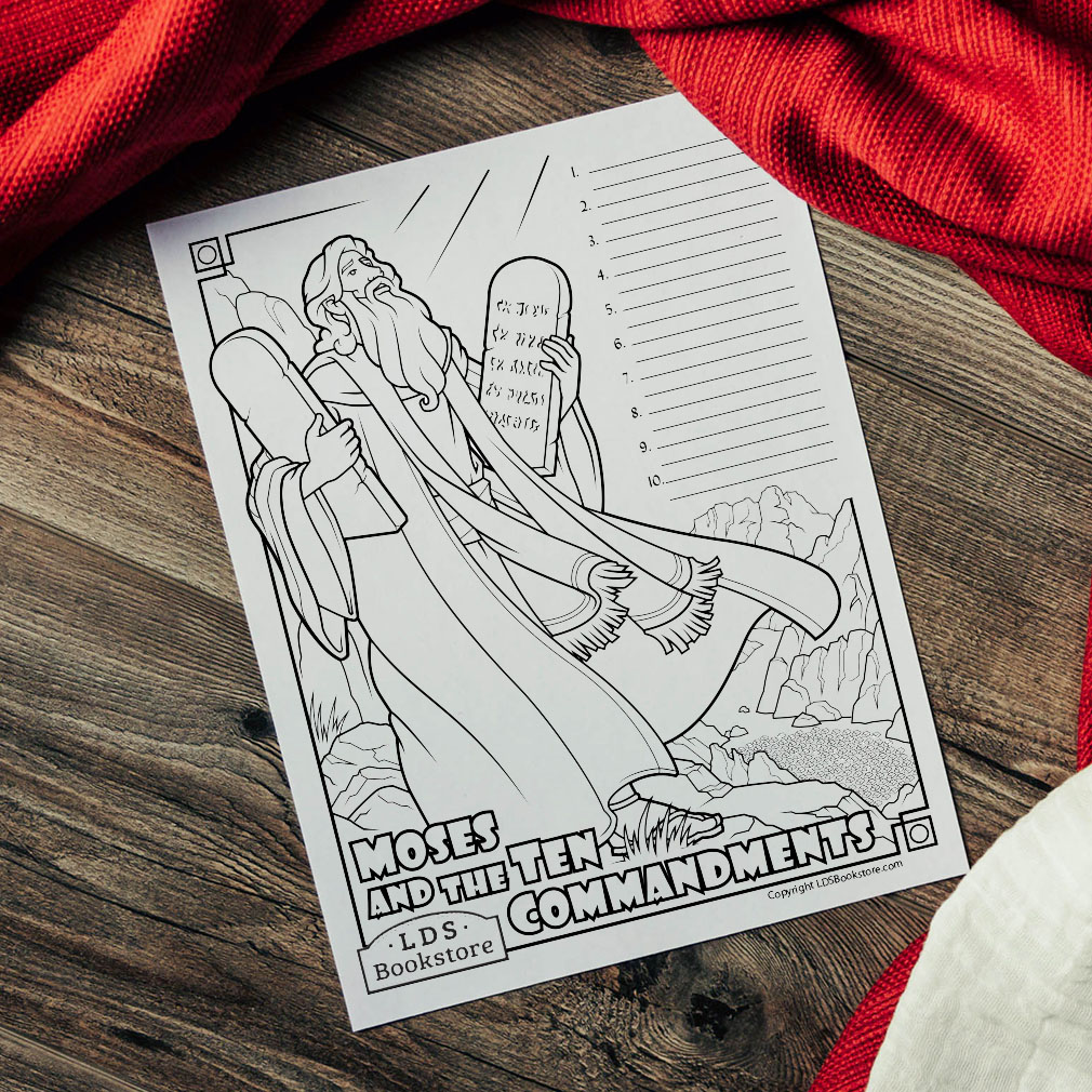 Moses and the ten mandments coloring page