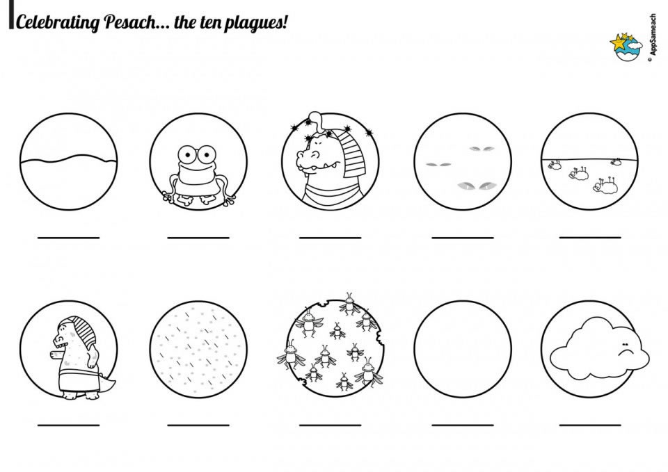 Passover plagues coloring page