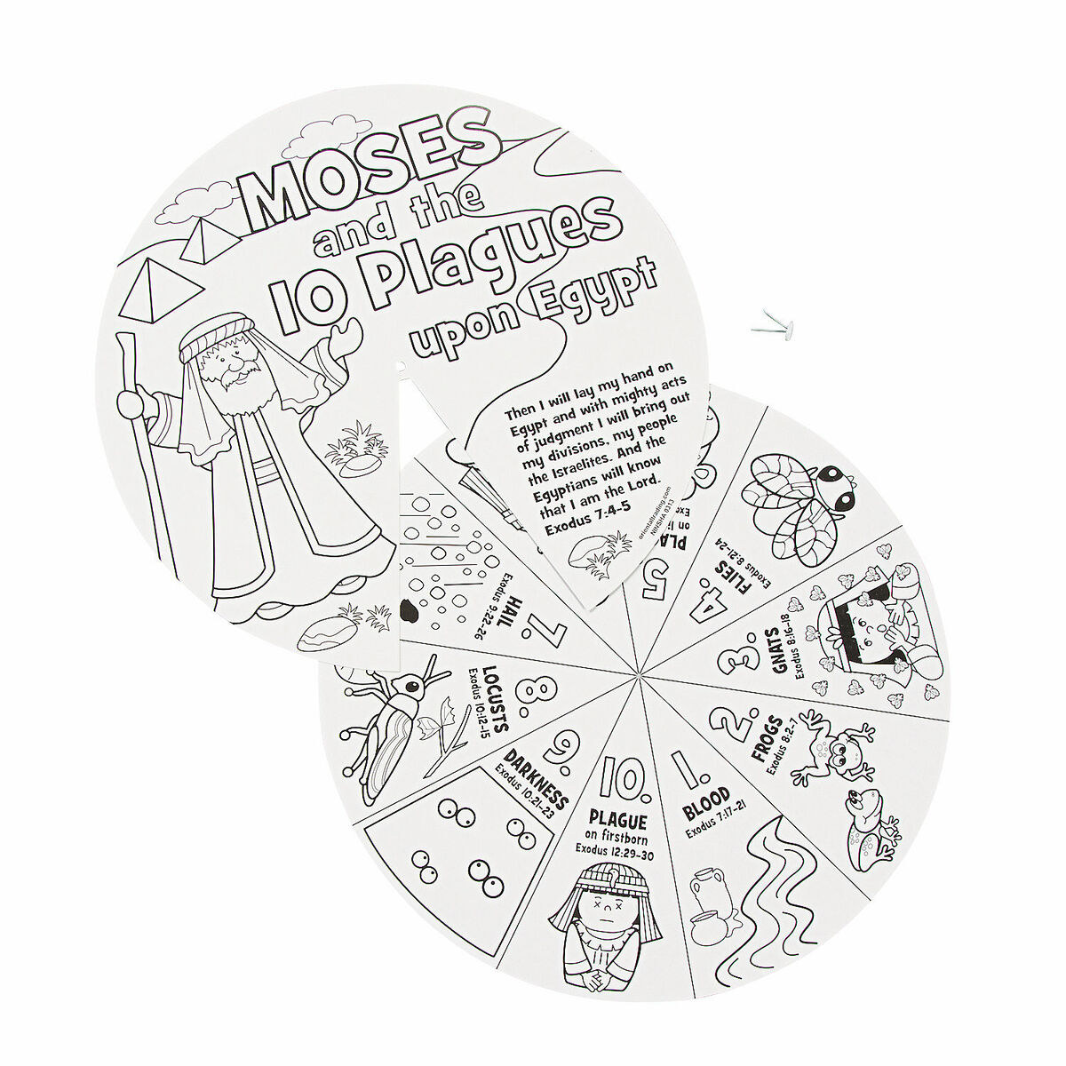 Color your own moses the plagues wheels
