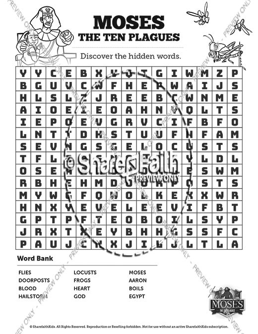 The ten plagues sunday school coloring pages for kids â