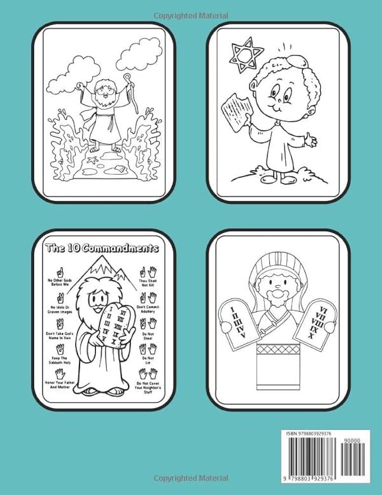 The ten commandments coloring book for kids cute illustrations of mos jesus egypt passover shavuot pharaoh plagues commandments and gifts for childrenhistorical events dal ray books anna books