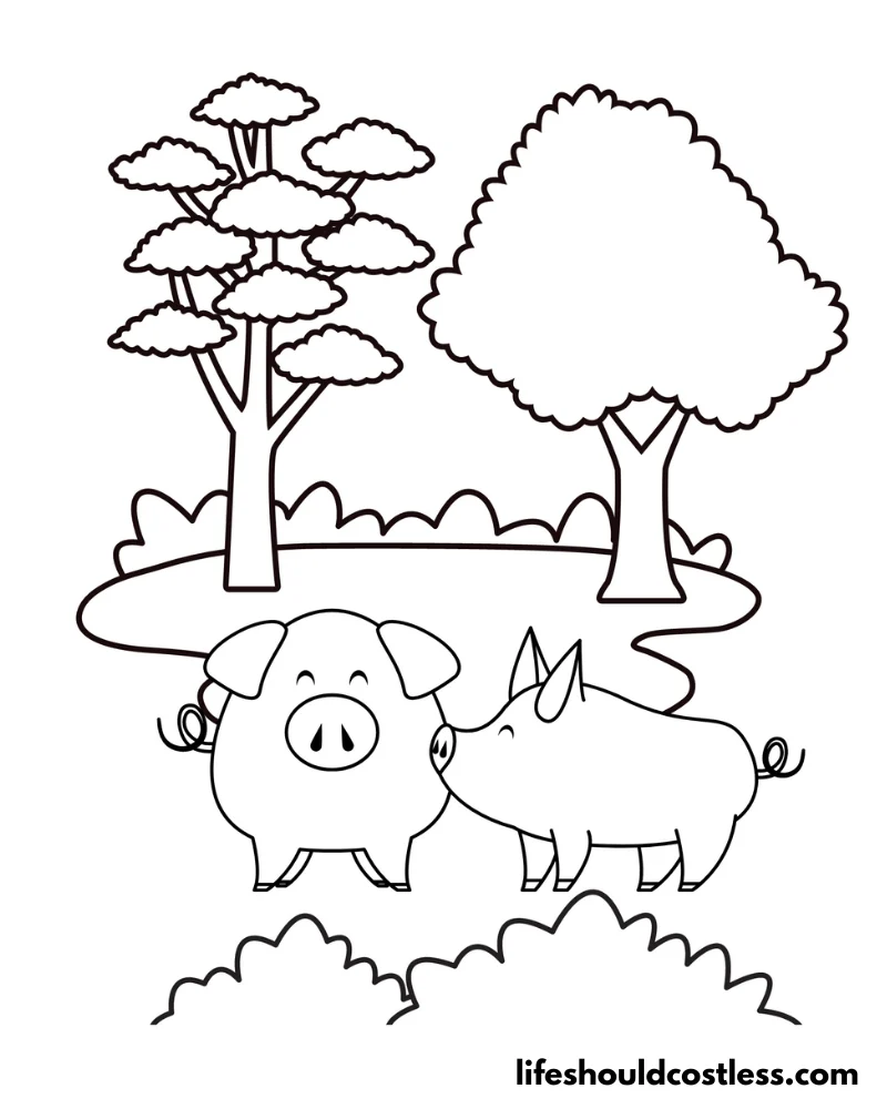 Pig coloring pages free printable pdf templates