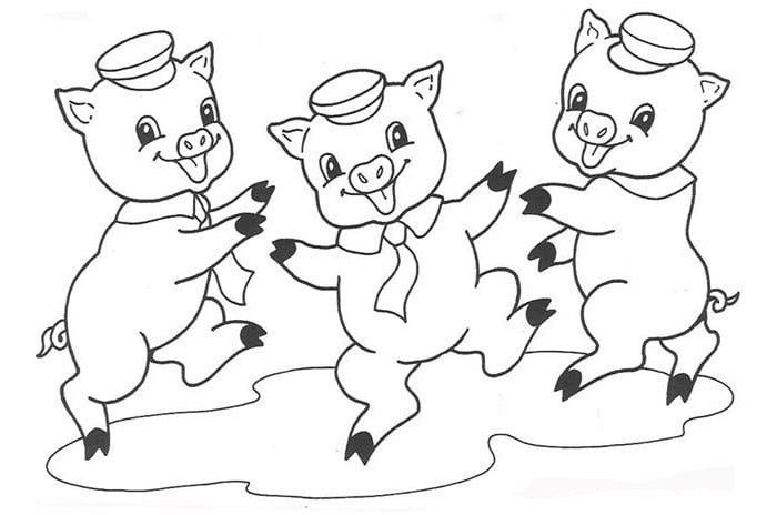 Pig shape s crafts and colouring pages