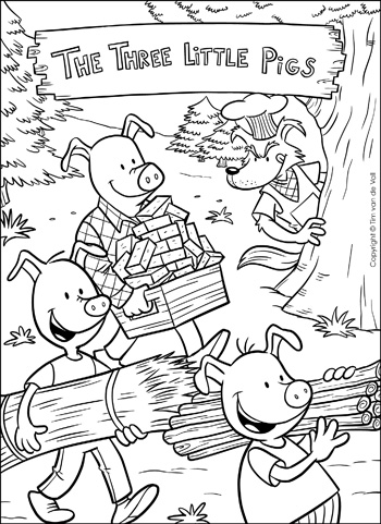 Three little pigs coloring pages â tims printables