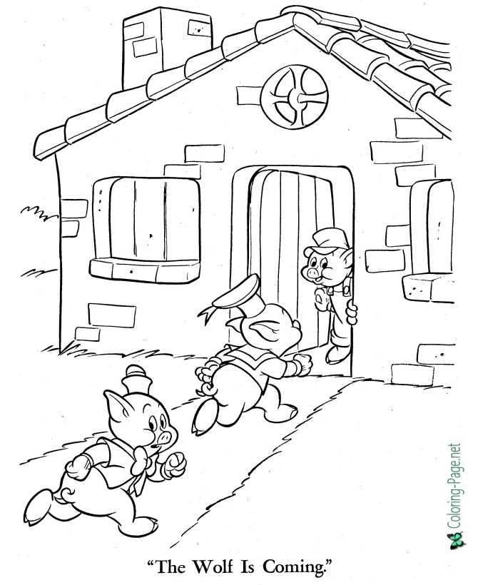 The three little pigs coloring pages