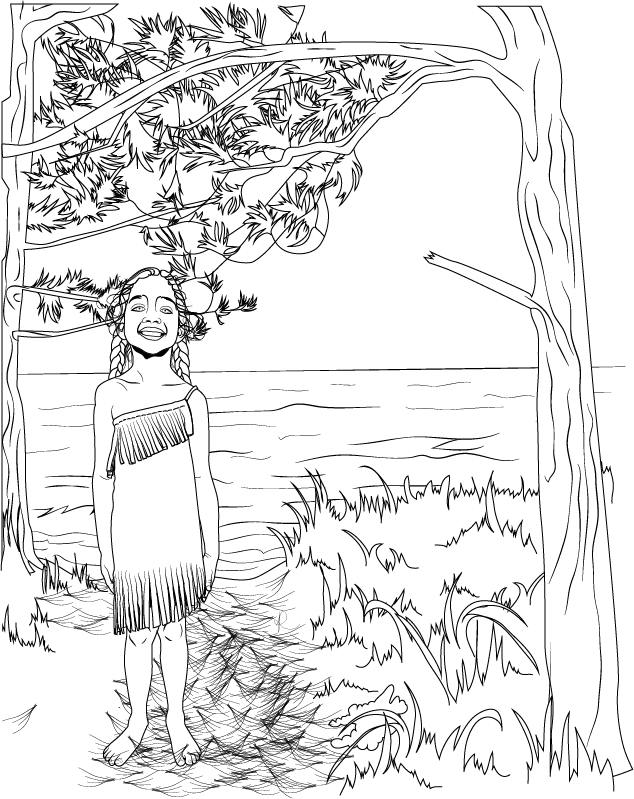 Roanoke child coloring page â frisco native american museum