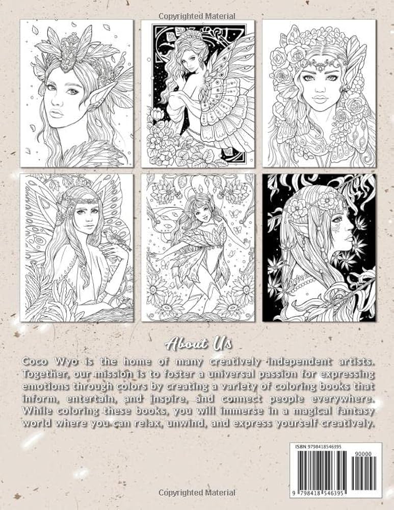 Beauties in fairyland coloring book coloring book for women featuring beautiful illustration of fairies hairstyles for relaxation and stress relief wyo coco books