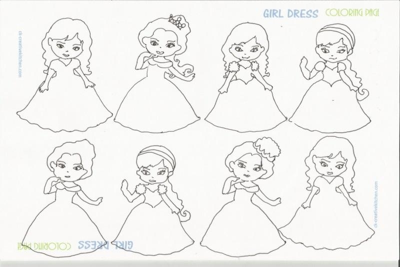 Girl dress coloring pages