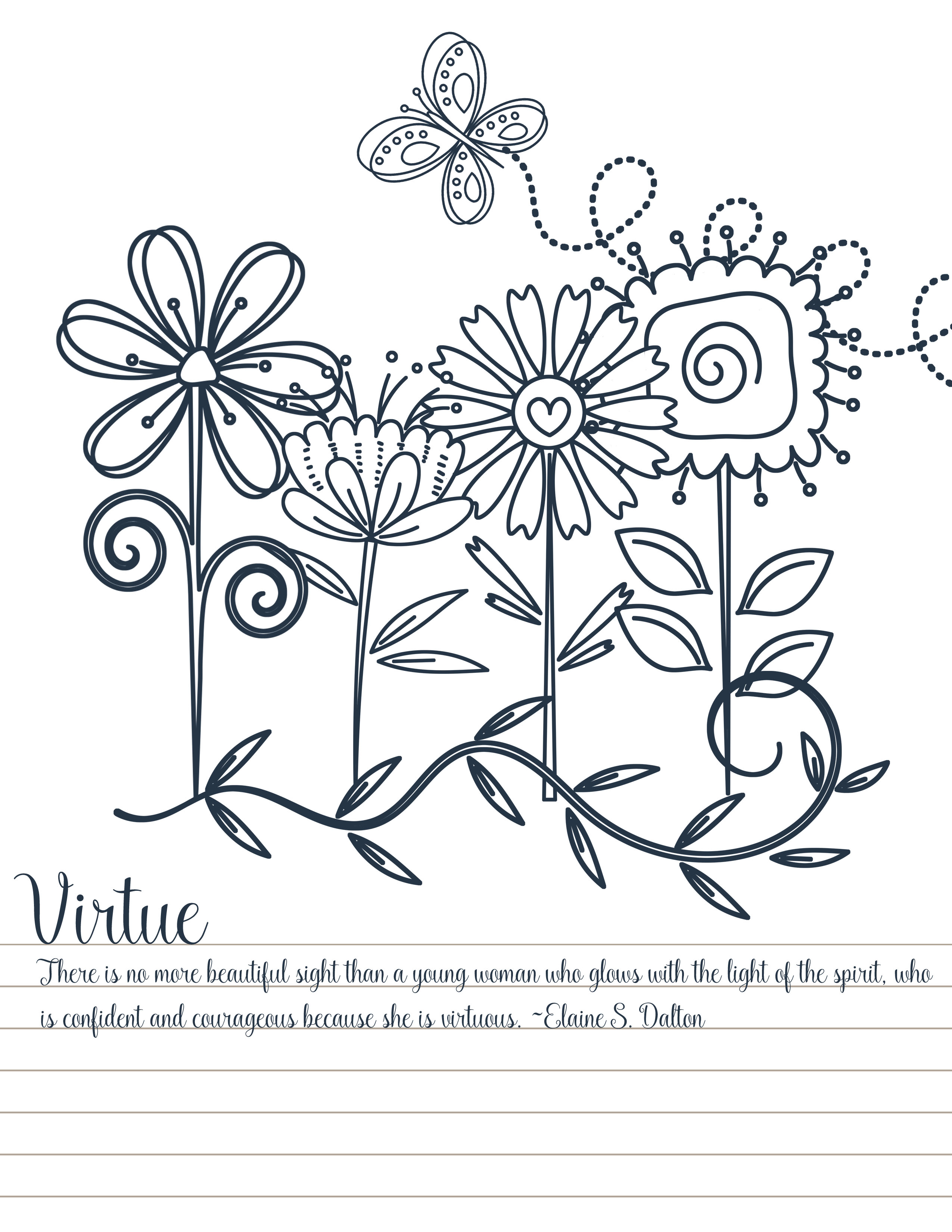 Young women personal progress values coloring pages