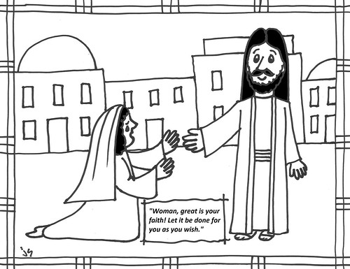 Jesus and syrophonecian woman coloring page â stushie art