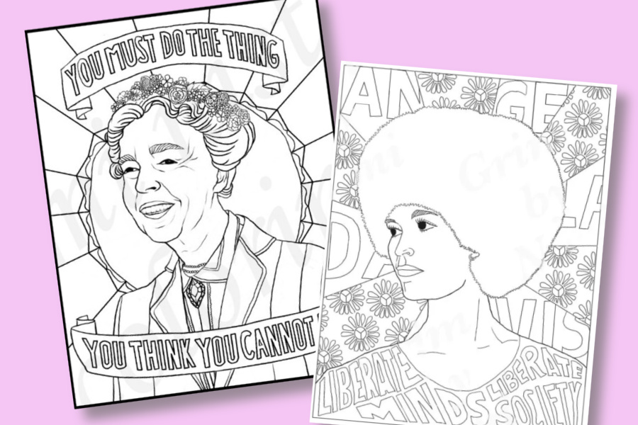 Fabulous famous women coloring pages for womens history month