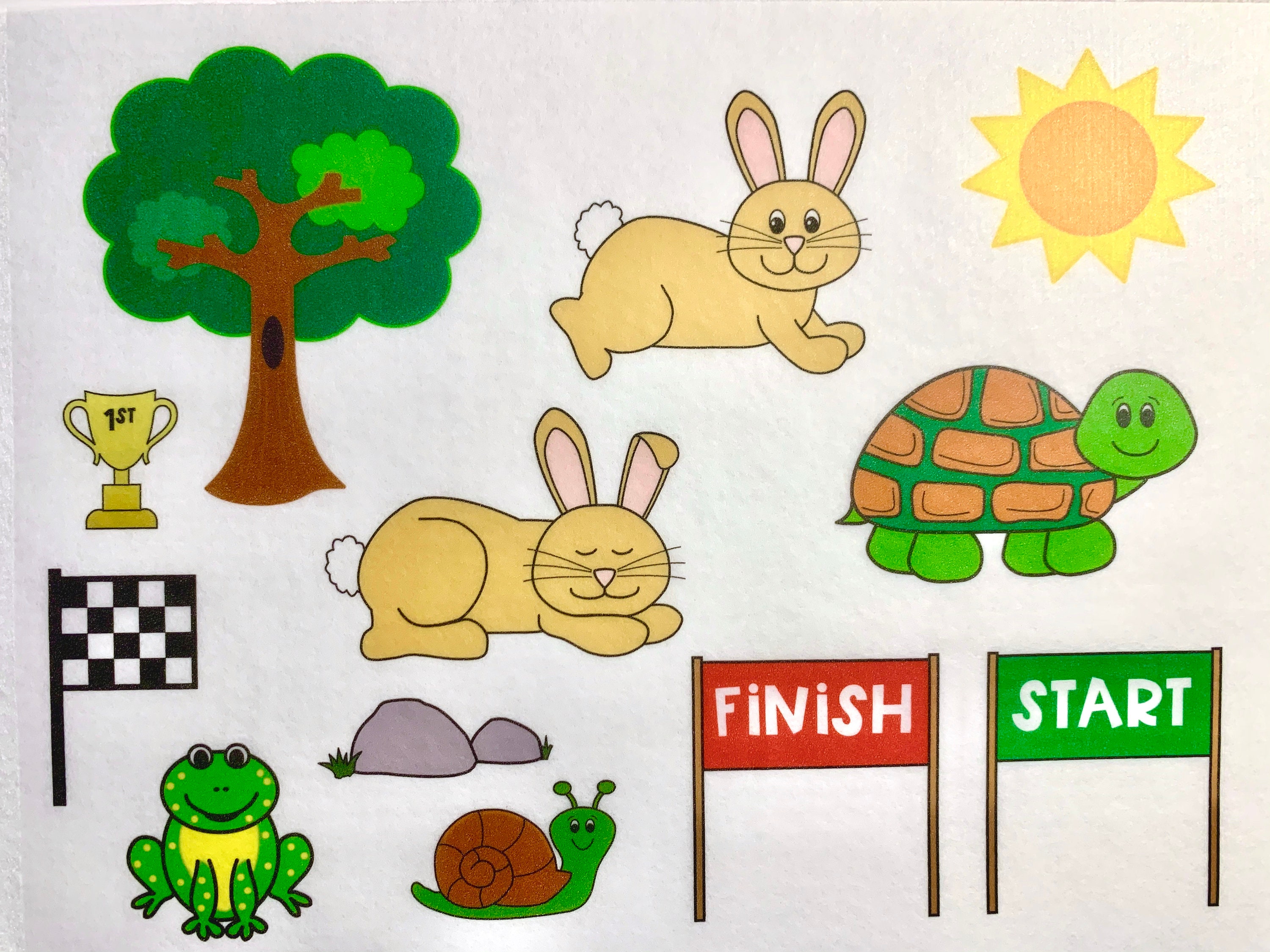 Tortoise and the hare felt board story aseops fables felt stories flannel felt story speech therapy activity turtle and rabbit felt