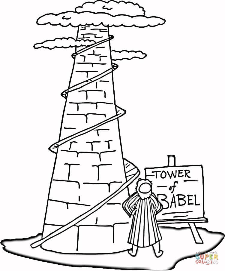 Tower of babel coloring page free printable coloring pages