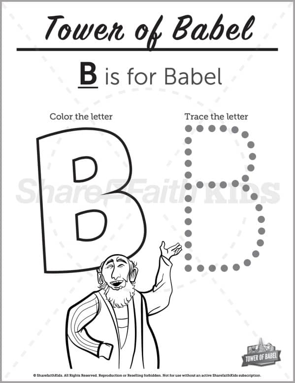 Genesis tower of babel preschool letter coloring â