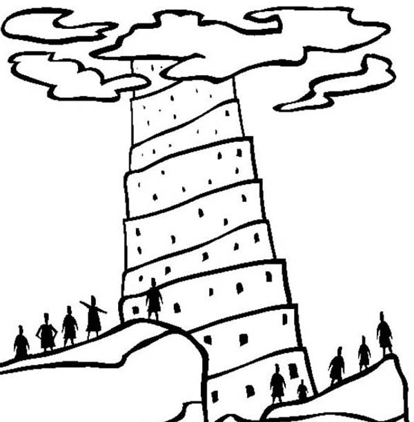 Printable tower of babel coloring pages