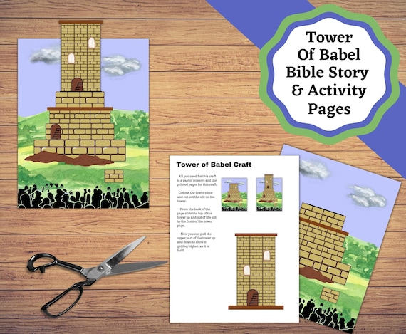 Printable tower of babel crafts story and coloring pages tower of babel bible kids lesson