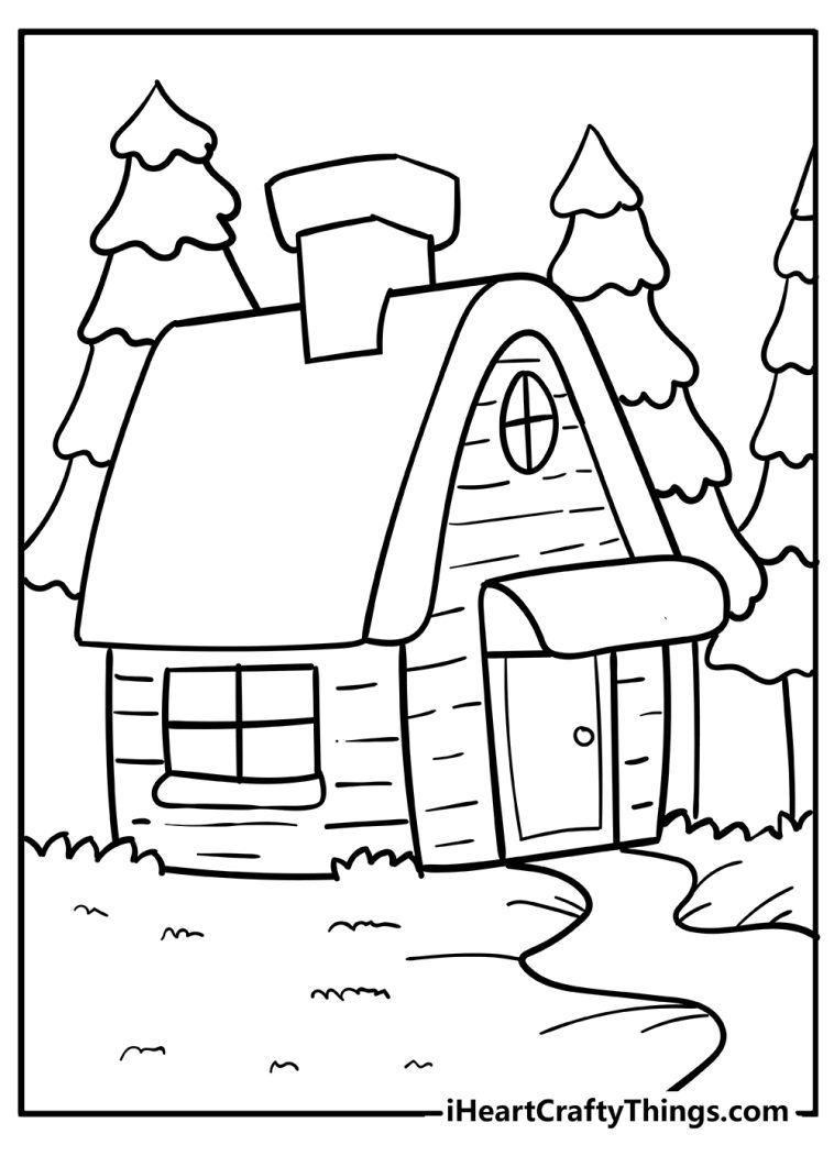 House coloring pages free printables