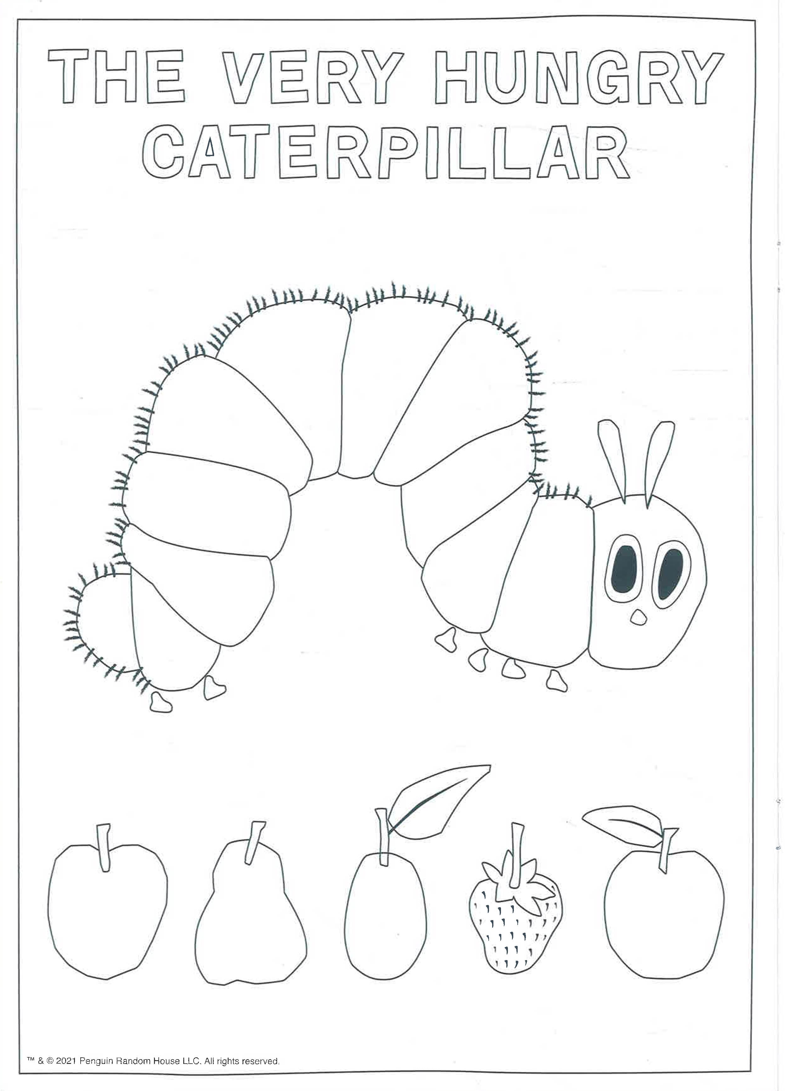 The very hungry caterpillars food colouring book â