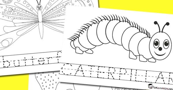 Very hungry caterpillar coloring word tracing very hungry caterpillar hungry caterpillar march crafts